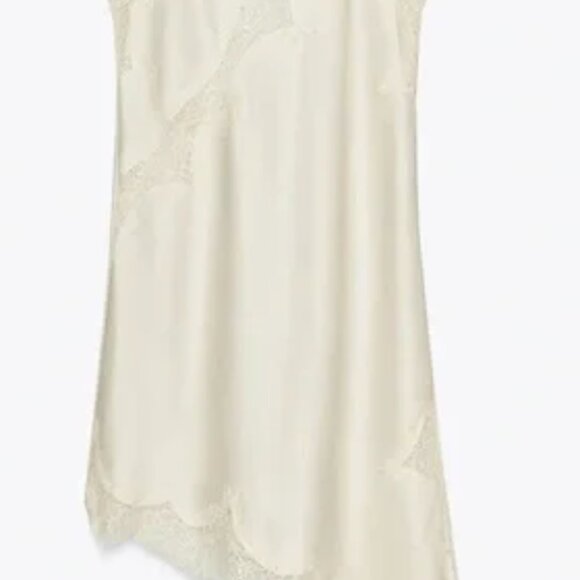 Zara ZW COLLECTION ASYMMETRIC LACE DRESS cream - Picture 2 of 7